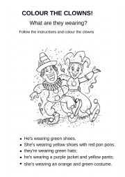 Colour the clown!