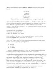 English Worksheet: Giving advice- game