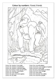 English Worksheet: Colors and numbers