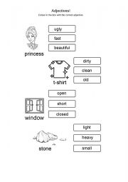 English Worksheet: Adjectives for kids