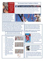 English Worksheet: The Ancient Greek Tradition of Martis