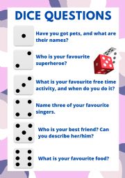 Dice questions