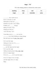 English Worksheet: Magic by TXT. Lyrics Worksheet 