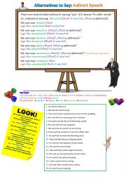 English Worksheet: Alternatives to Say: Indirect Speech 