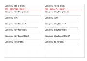 English Worksheet: CAN OR CANT