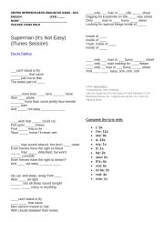 English Worksheet: Superman Song Activity