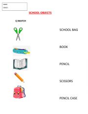 English Worksheet: School objects 