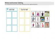 English Worksheet: Winter and Summer Clothes