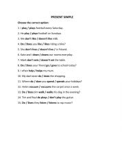 English Worksheet: present simple diagnostic