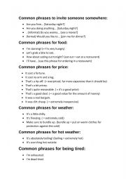 English Worksheet: English common pharses  