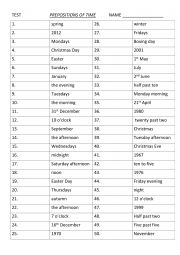 Prepositions of time