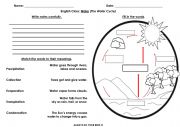 English Worksheet: Water Cycle Worksheet