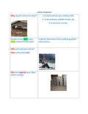 English Worksheet: article writing