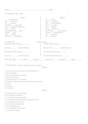 English Worksheet: exam 3 temas