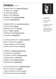English Worksheet: john lennon - imagine