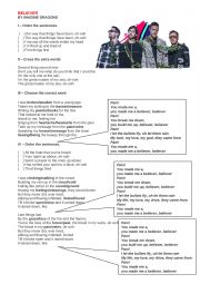 English Worksheet: Believer - Imagine Dragons