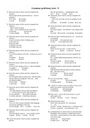English Worksheet: Grammar proficiency tests - 9