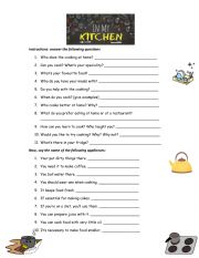 English Worksheet: In the kitchen