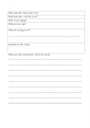 English Worksheet: Self Introduction