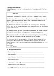 English Worksheet: writing a postcard