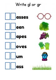 Blends sound(Consonants Digraphs) GL/ GR