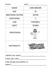 English Worksheet: REVIEW 4TH ELEMENTARY ESL
