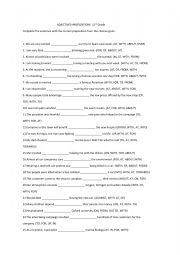English Worksheet: Adjectives + prepositions