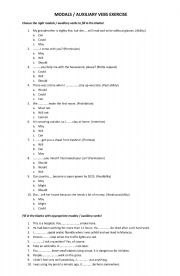 English Worksheet: modals exercises