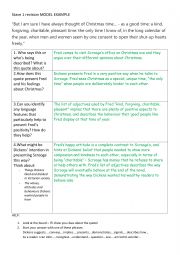 English Worksheet: Stave 1 Christmas Carol