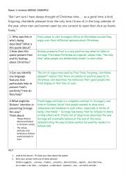 English Worksheet: Stave 1 Christmas Carol