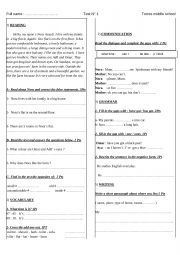English Worksheet: test for young learners
