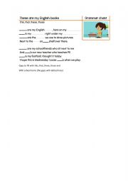 English Worksheet: School objects and Determiners