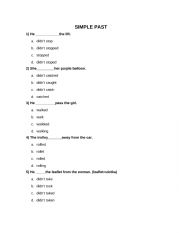 English Worksheet: SIMPLE PAST