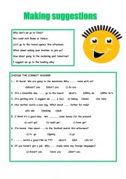 English Worksheet: making suggestions and opinion