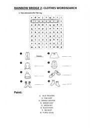 CLOTHES WORSEARCH (Rainbow  Bridge) 2 pages, Colored and grey versions