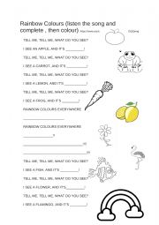 English Worksheet: Rainbow colours
