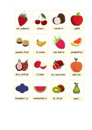 English Worksheet: Fruit