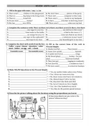 Review Simple Present, some/any and place prepositions