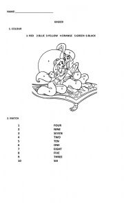 English Worksheet: kinder exam