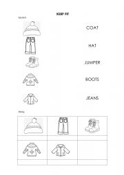English Worksheet: CLOTHES VOCABULARY FOR SPECIAL NEEDS STUDENTS