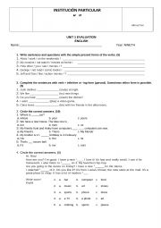 English Worksheet: Sample Test