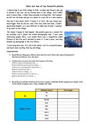 Simple past: Regular and irregular verbs (text based)