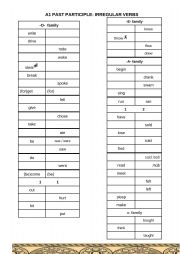 English Worksheet: A1 irregular verbs simple past