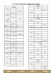 English Worksheet: A2 irregular verbs, patterns. 