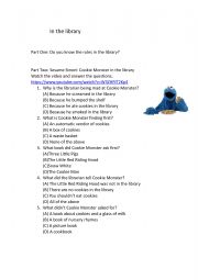 English Worksheet: Sesame Street: In the Library