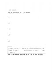 English Worksheet: Plan for your trip 