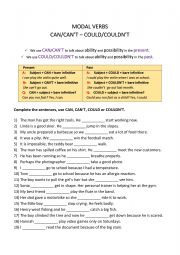 English Worksheet: Can and Could