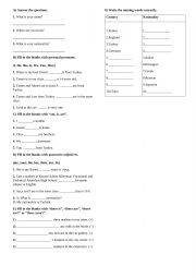 English Worksheet: Personal Pronouns, Am/Is/Are, There is/There are