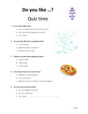 English Worksheet: DO YOU LIKE QUIZ