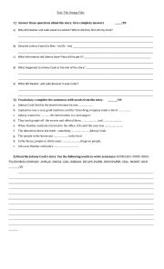 English Worksheet: Short story. The Omega Files